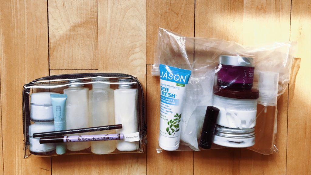tips & tricks on how to pack all your body care items in a carry-on